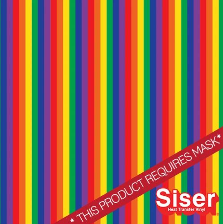 Rainbow Pride Stripes 12" Pattern Heat Vinyl / Siser Easy