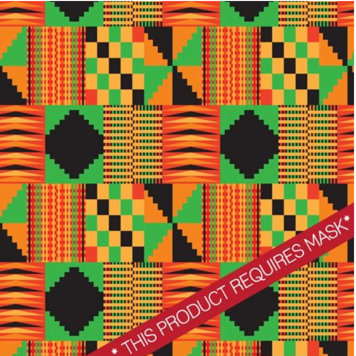 Kente African Print Fabric Cotton Print 44'' Wide Sold by The Yard (19006-2)