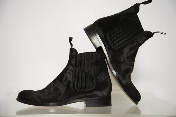 black calf hair boots