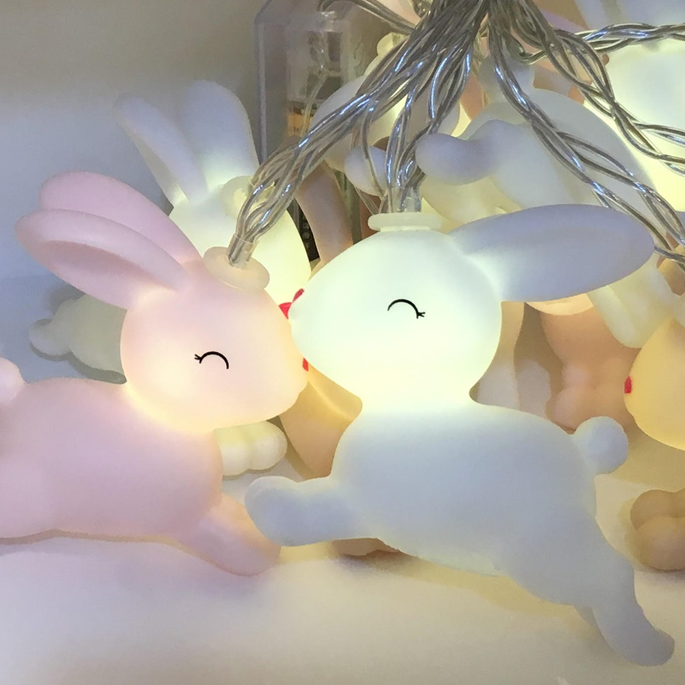 Bunny Fairy Light String Pastel Battery Operated