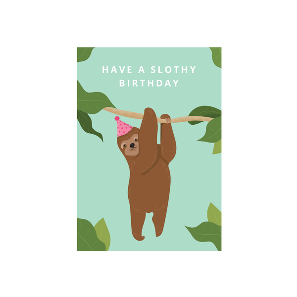 eminentd Cutie Animal Pun Card Birthday Sloth