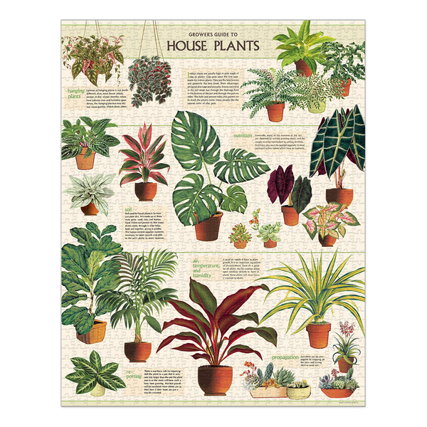 Cavallini 1000 Piece Puzzle Vintage Houseplants