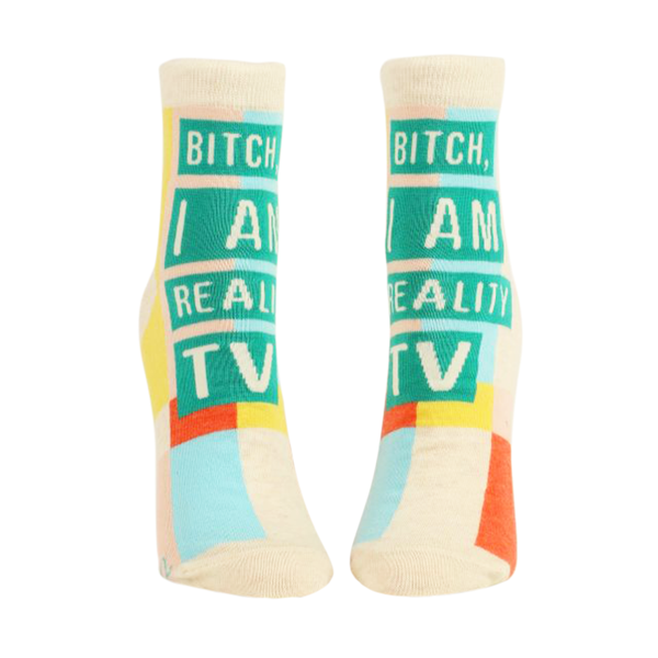 Blue Q Women's Ankle Socks I am Reality TV