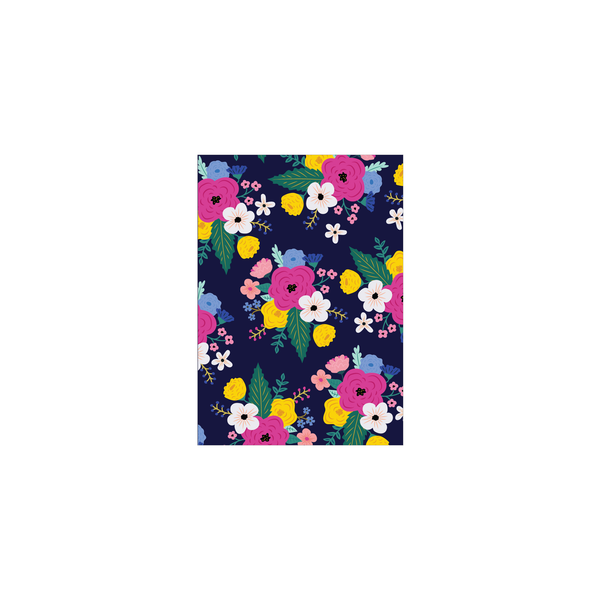 eminentd Mini Card  Floral Bright Bloom Navy Hot Pink