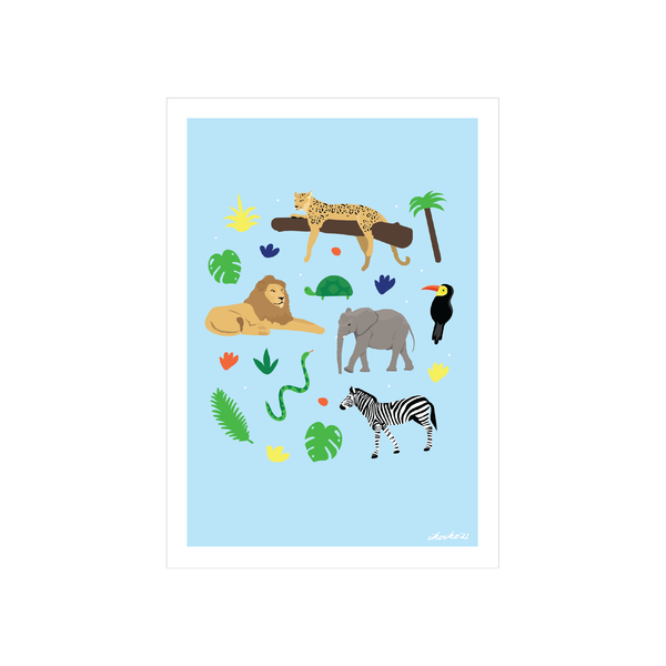 eminentd A4 Art Print Safari Animals