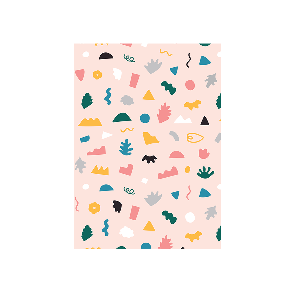 eminentd Abstract Card Shapes and Squiggles Baby Pink