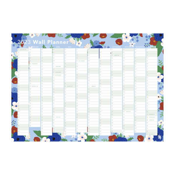 eminentd 2023 Wall Planner Bloom Navy