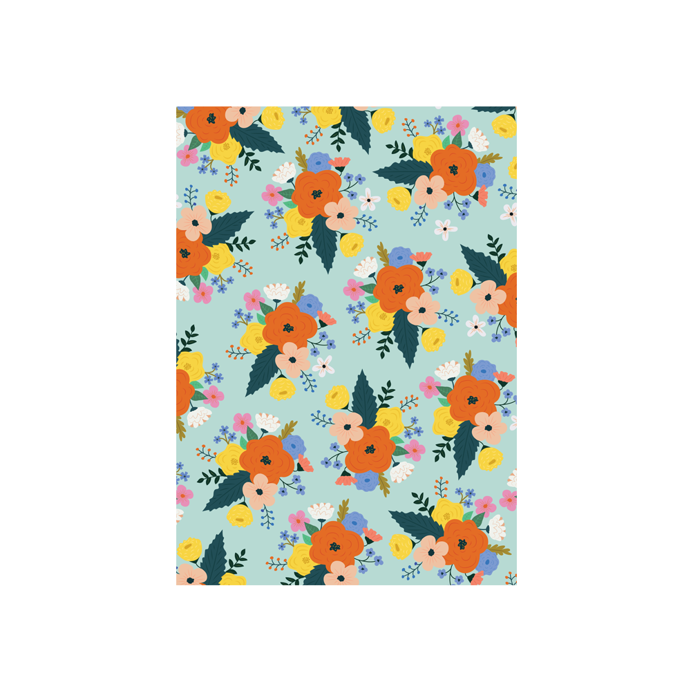 eminentd Floral Card Bright Bloom Mint with Orange Flower