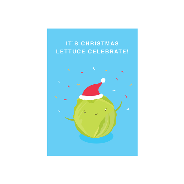eminentd Christmas Card Cutie Food Pun Lettuce