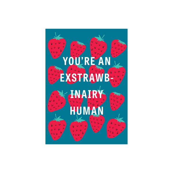 eminentd Fruit Pun Card Exstrawbinary