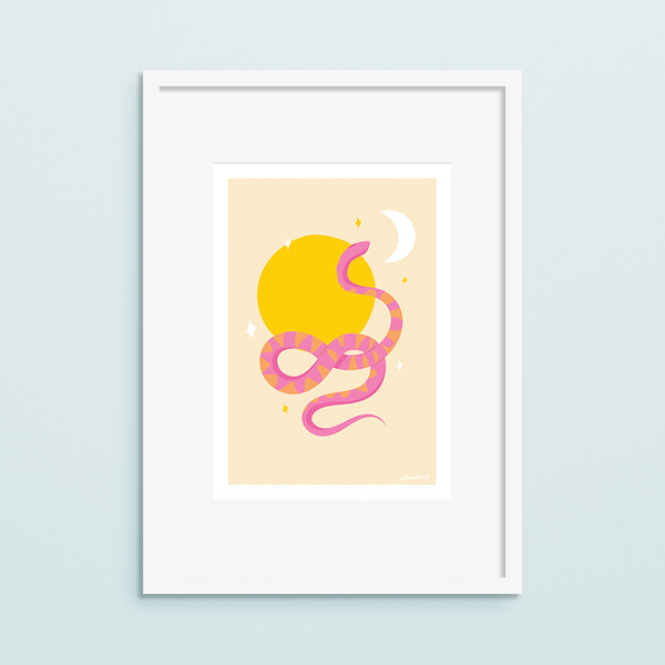 eminentd A4 Art Print Solstice Snake Pink