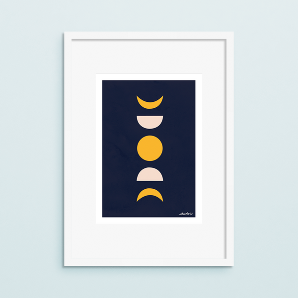 eminentd A4 Art Print Talula Moon Forms Phases Vertical