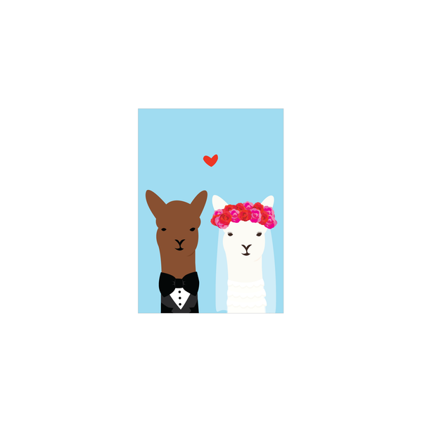 Alice Berry X eminentd Mini Card Mr and Mrs Llama