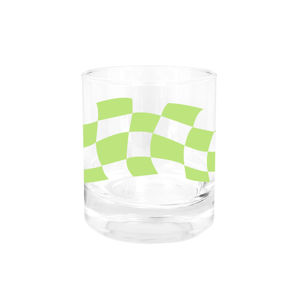 eminentd Glass Tumbler Checkered Green