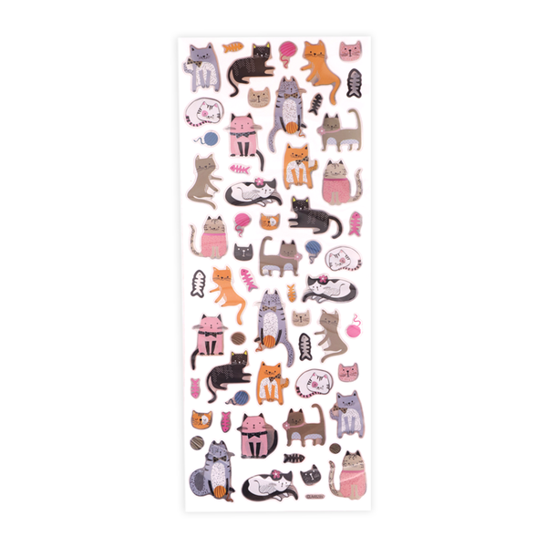 Foil Cat Stickers Big Pack