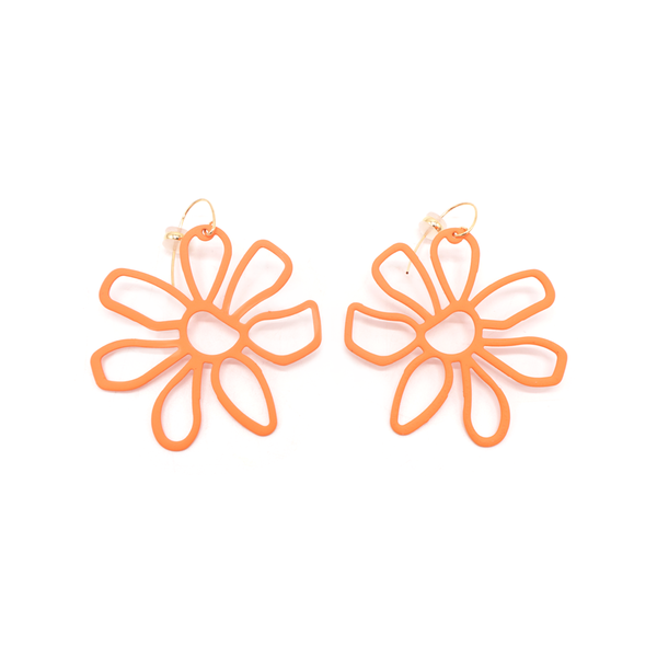 Penny Foggo Earrings Extra Large Flower Drops Orange