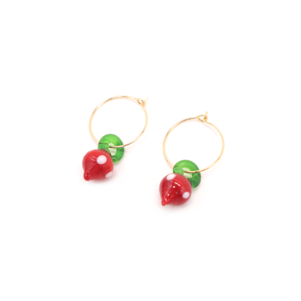 Penny Foggo Earrings Glass Fruit  Strawberries