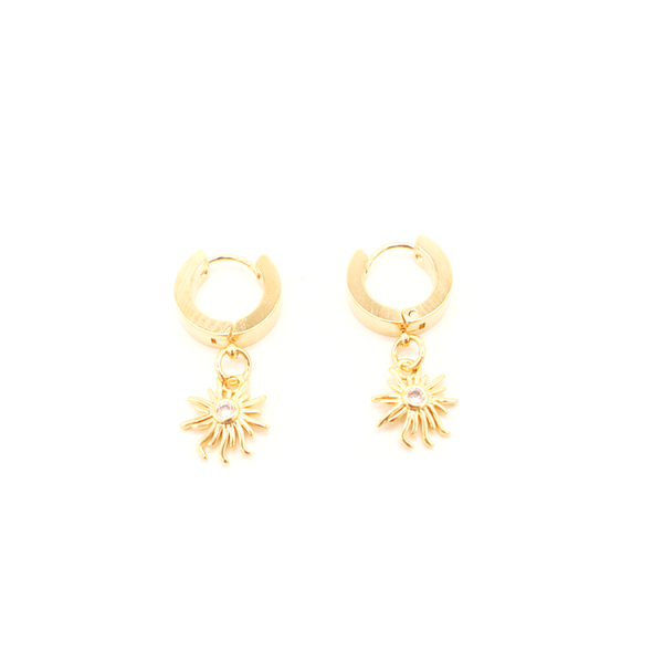 Penny Foggo Earrings Huggies Wiggly Sun Gold