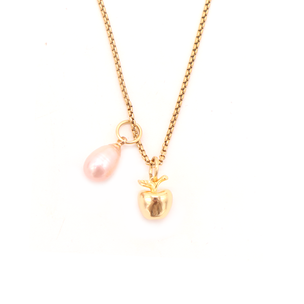 Penny Foggo Necklace Apple and Pearl Gold