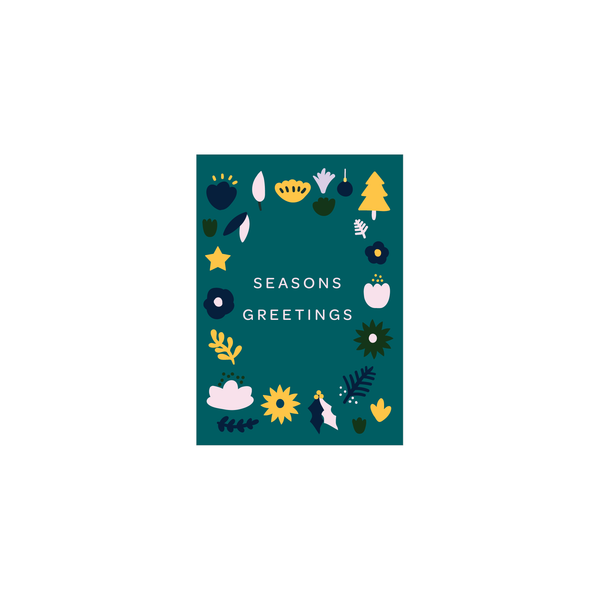eminentd Mini Christmas Card Flowers Seasons Greetings