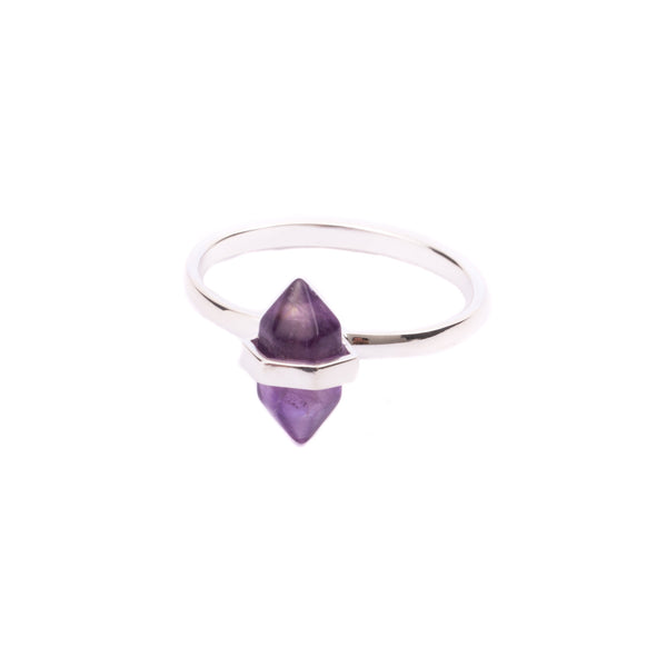 eminentd Ring Crystal Amethyst Silver