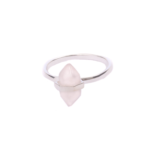 eminentd Ring Crystal Rose Quartz Silver