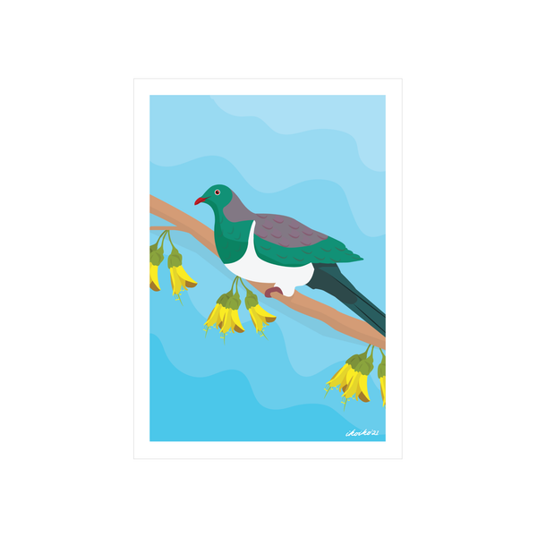 eminentd A4 Art Print NZ Bird Kererū