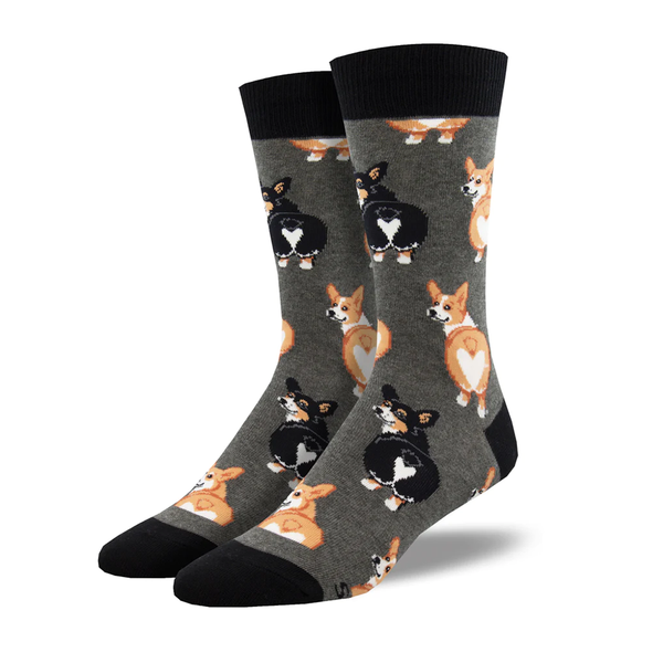 Socksmith Socks Men's Corgi Butt Grey