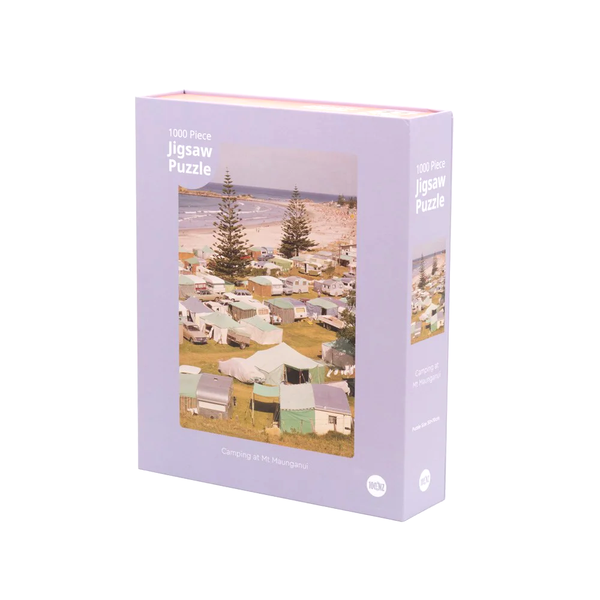 100% NZ 1000 Piece Jigsaw Puzzle Camping at Mt Maunganui