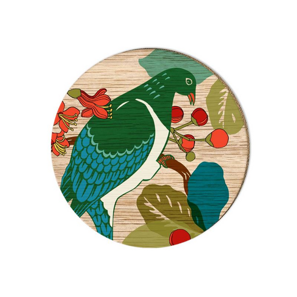 Screenprint Kererū Coaster