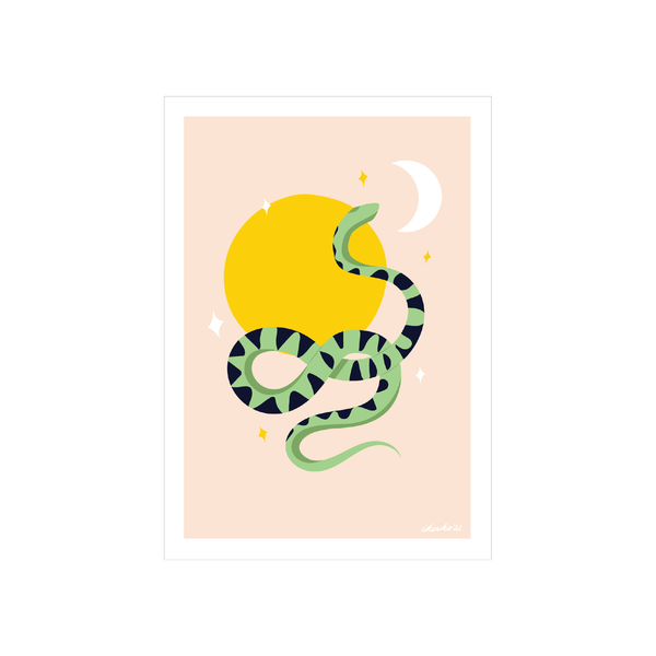 eminentd A4 Art Print Solstice Snake Mint
