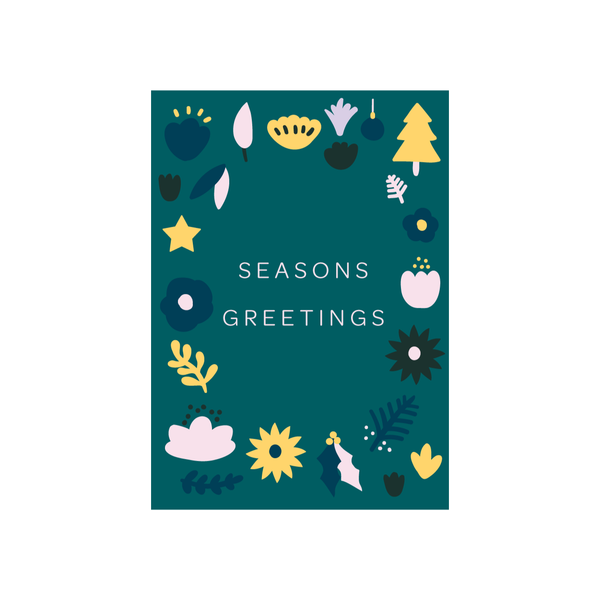 eminentd Christmas Card Flowers Seasons Greetings