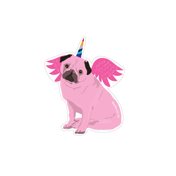 eminentd Fun Size Sticker Unicorn Pug