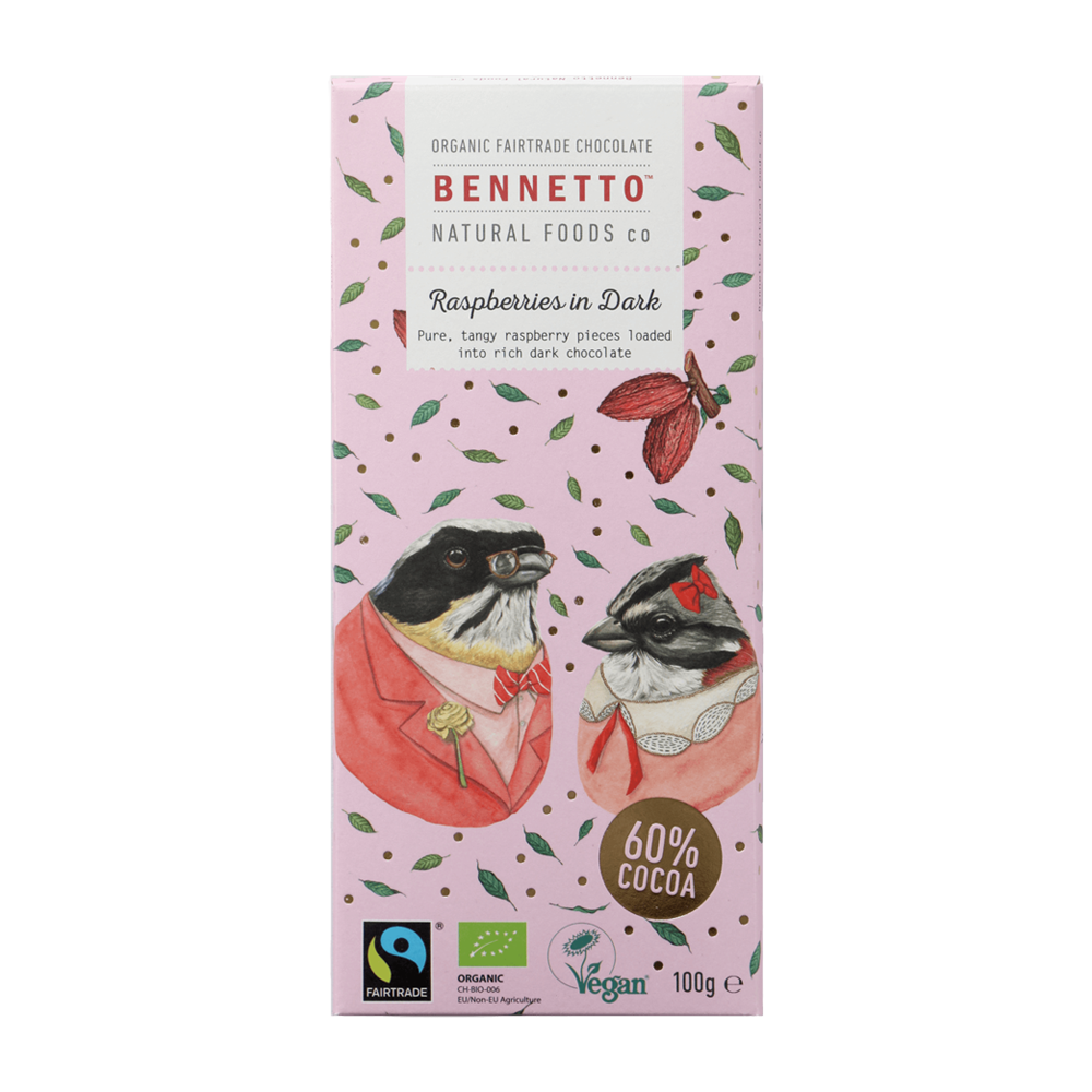 Bennetto Chocolate Raspberries in Dark 100g