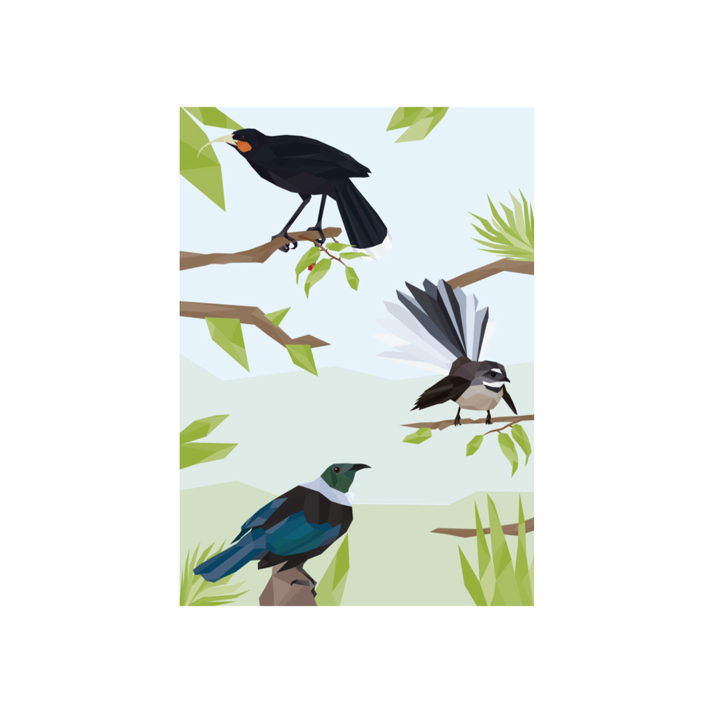 eminentd Geo Bird Card Three Birds