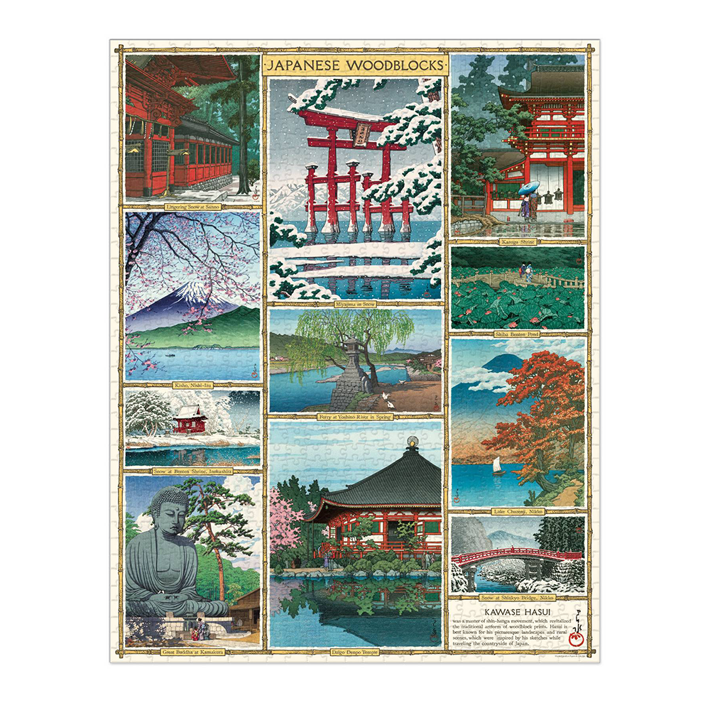 Cavallini 1000 Piece Puzzle Japanese Woodblocks