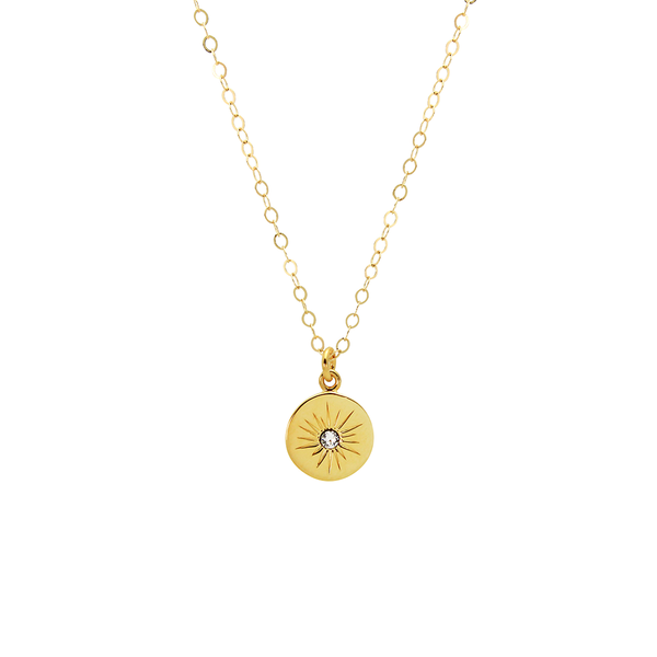 eminentd Necklace Sun Cubic Zicronia Gold