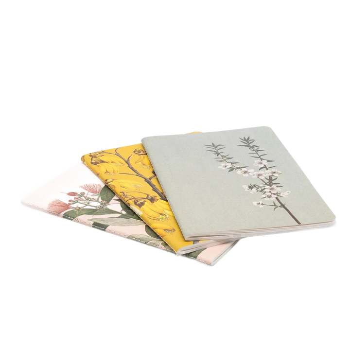 100% NZ Notebooks Set of 3 Vintage Botanicals