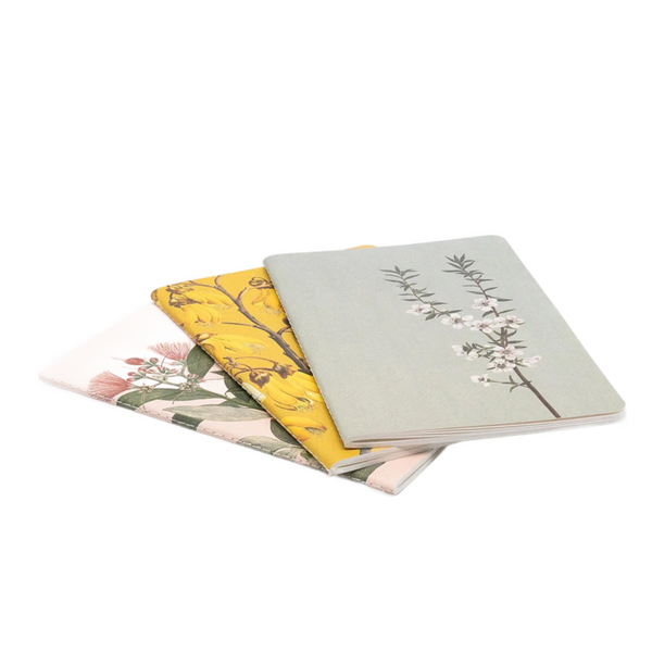 100% NZ Notebooks Set of 3 Vintage Botanicals