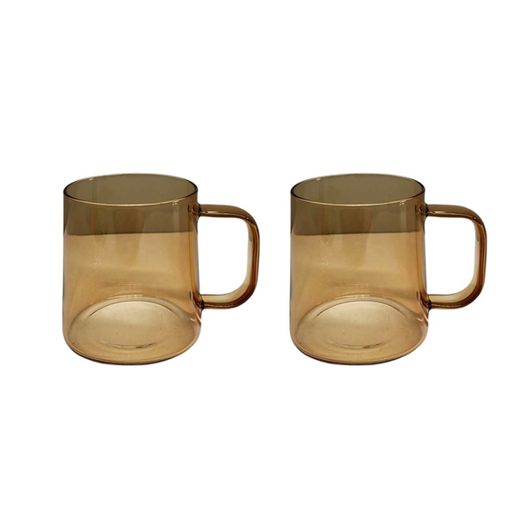 Academy Cevo Fine Glass Mug Set of 2 Amber