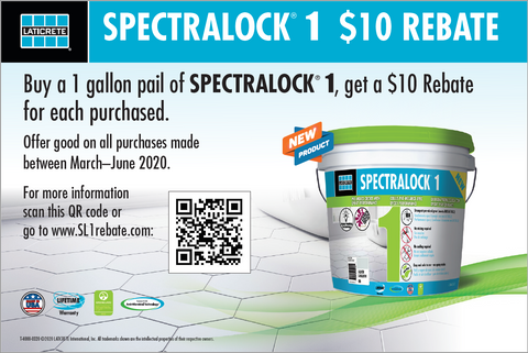 Laticrete Spectralock 1 $10 rebate form good until June 2020