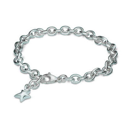 Scarlett - Scarlett Silver Charm Bracelet With Star - Designer Bracelets - Silverado