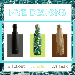3 nye Miin Bottle designs - Blackout, Jungle og Lys Teak vandflasker
