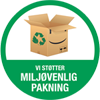 Vi støtter miljøvenlig pakning logo badge