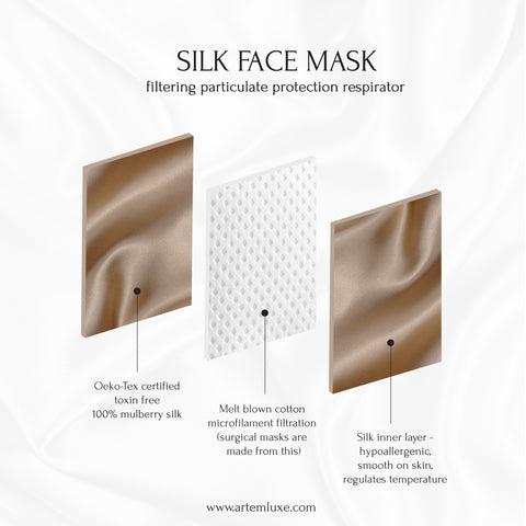 3 layer silk face mask artem luxe 