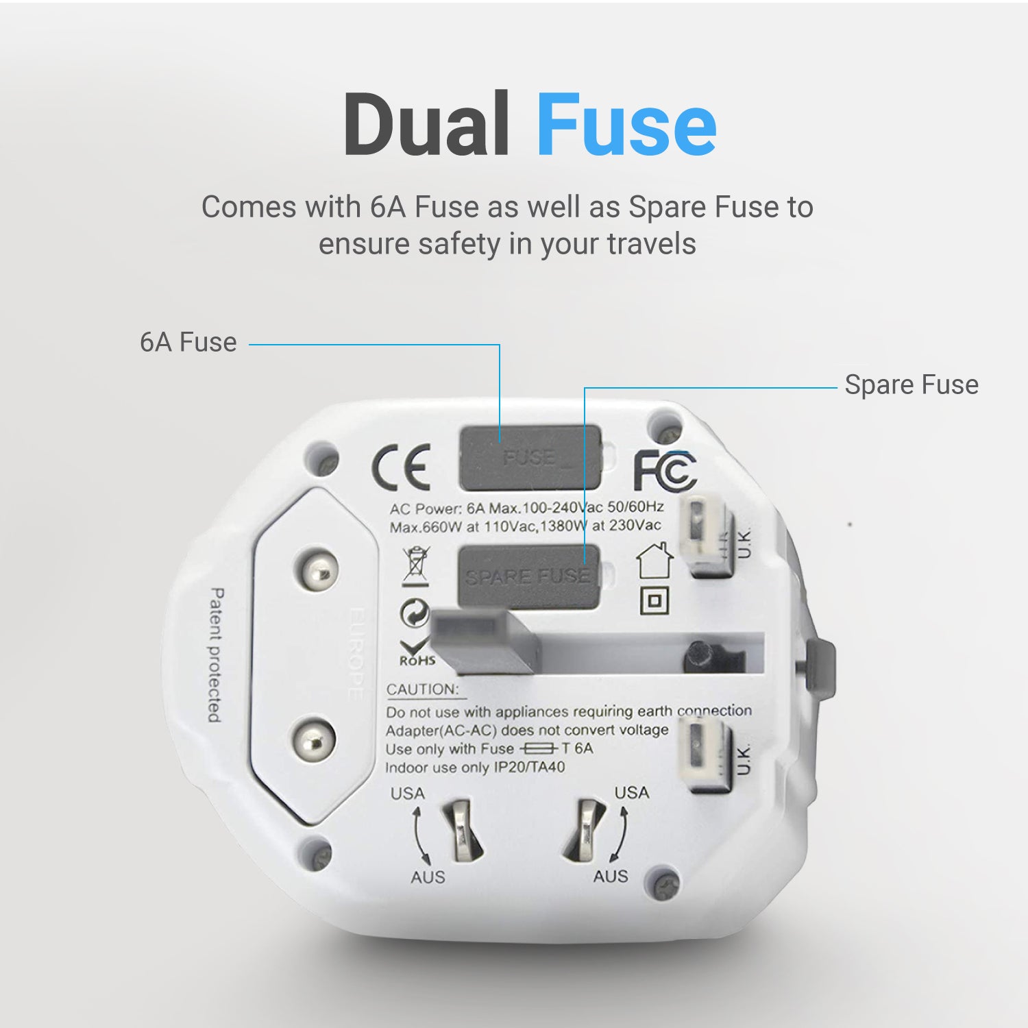 Mate Searcher Travel Adapter - White