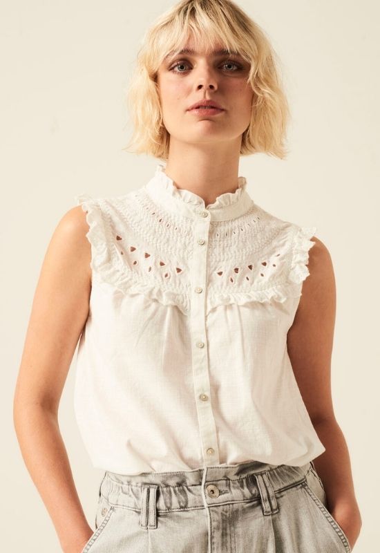 Garcia Sleeveless Embroidery Blouse | Your Style Story