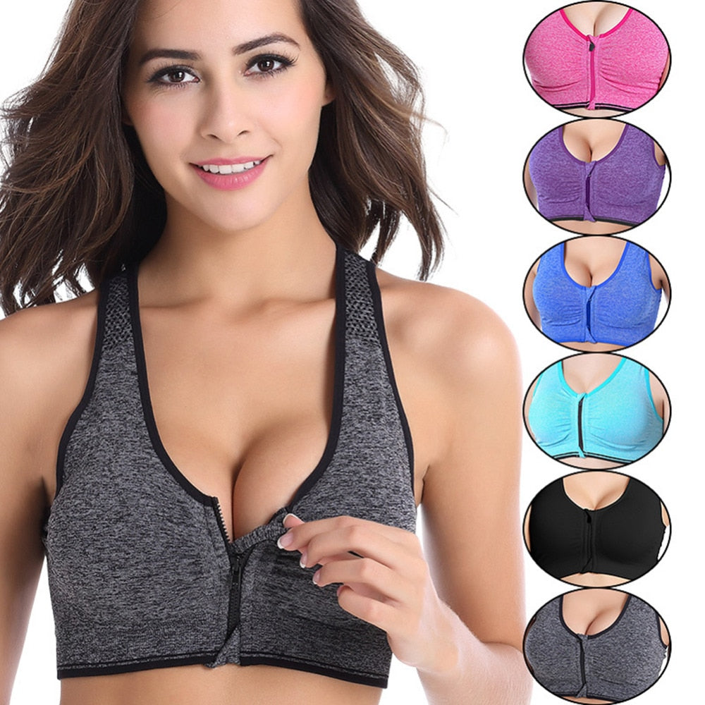 front zipper wirefree bra