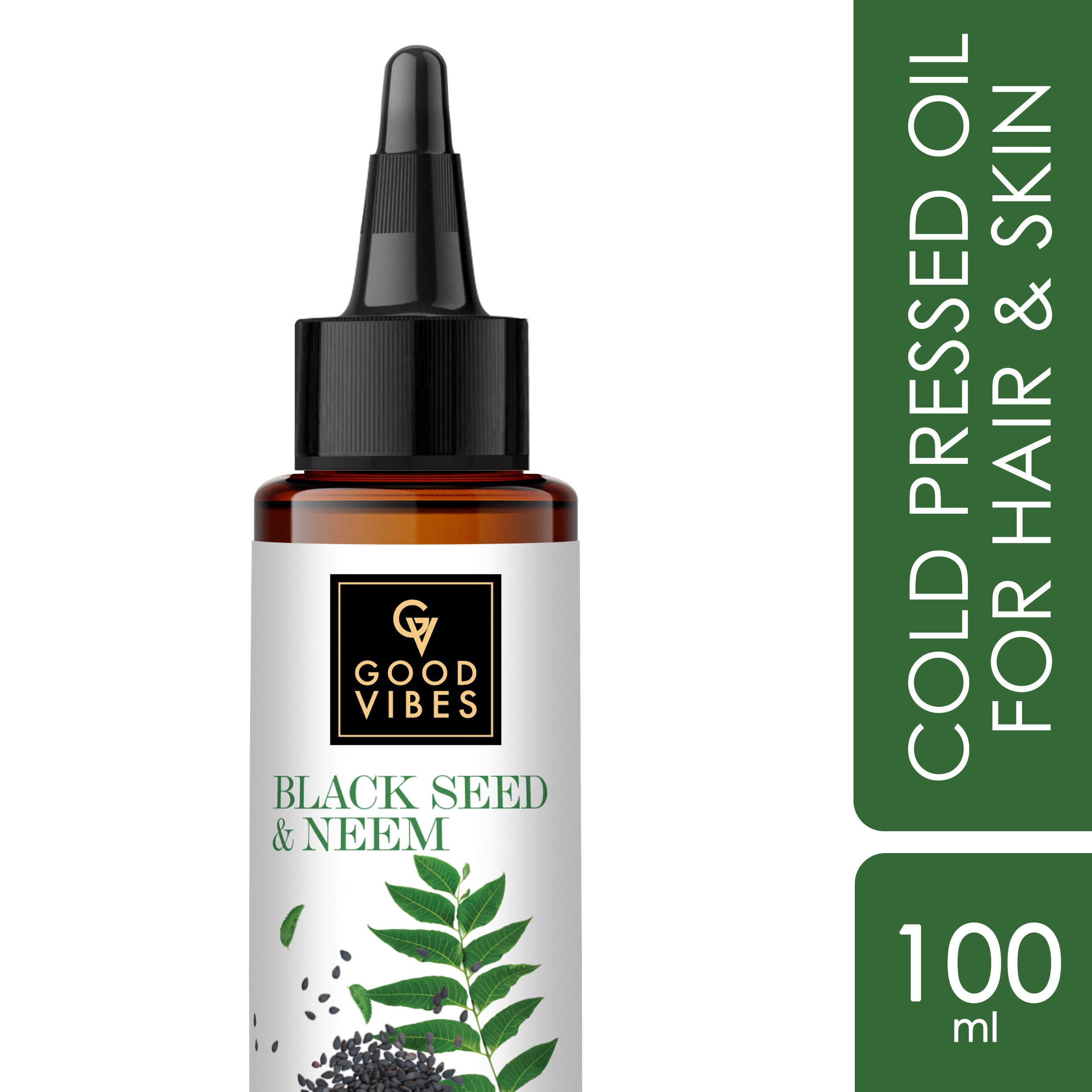 Buy Good Vibes Blackseed And Neem Cold Pressed Oil For Hair & Skin (100ml)  – 