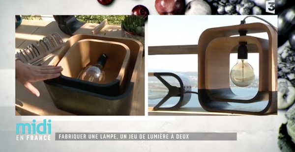 emission de télé, présentation des lampes à poser en bois de la marque Loupiotte design 